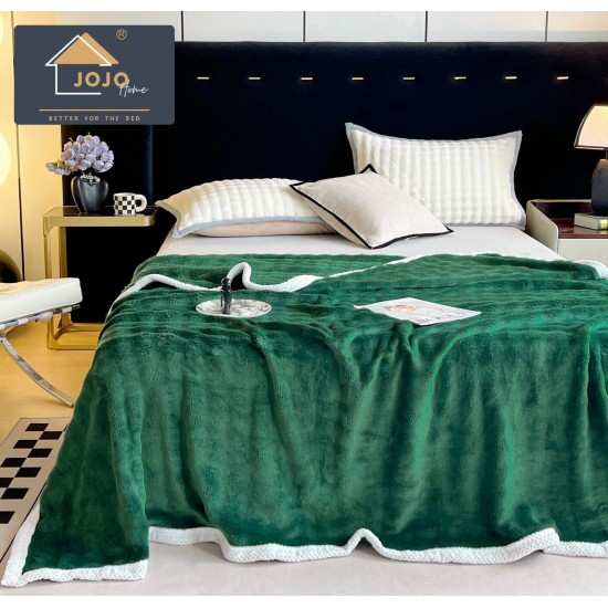 Pătură tip blană de iepure 200x230 cm – verde smarald, PCI-046 Paturi Blanita Iepure