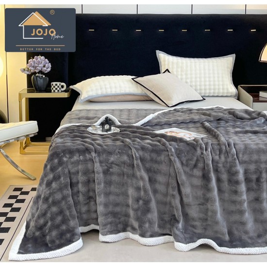 Pătură tip blană de iepure 200x230 cm – gri inchis, PCI-048 Paturi Blanita Iepure