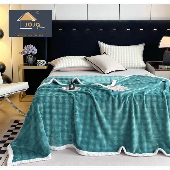 Pătură tip blană de iepure 200x230 cm – verde menta, PCI-061 Paturi Blanita Iepure