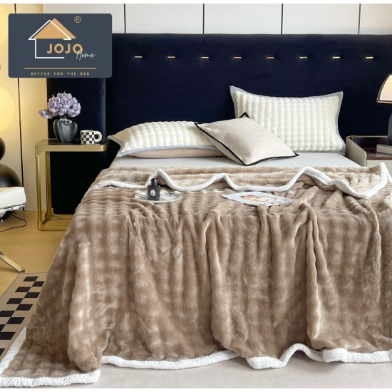 Pătură tip blană de iepure 200x230 cm – maro, PCI-063 Paturi Blanita Iepure