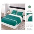 Lenjerie Pat Dublu 4 Piese Croșetată cu Blăniță – Verde Smarald, cu Elastic, LCT-005