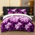 Pilota cu Blăniță 200x230 cm + 2 Fețe de Pernă – Model Floral Mov cu Liliac, PDC-061