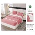 Lenjerie Pat Dublu 4 Piese Croșetată cu Blăniță – Roz, cu Elastic, LCT-012