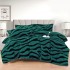 Lenjerie Cocolino 4 Piese Pat Dublu cu Cearșaf Elastic – Verde cu Dungi Negre, LCE-086