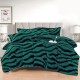 Lenjerie Cocolino 4 Piese Pat Dublu cu Cearșaf Elastic – Verde cu Dungi Negre, LCE-086 Lenjerii Blanita Iepure