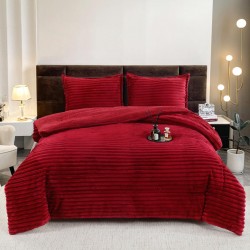 Set Pilota Cocolino 200x230 cm + 2 Fete de Pernă – Model Bordo Dungi, PDC-069