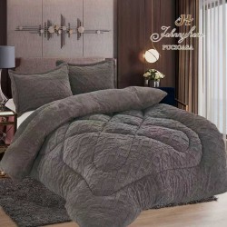 Set Pilota Cocolino 200x230 cm + 2 Fete de Pernă – Model Cenusiu, Crosetat, PDC-072