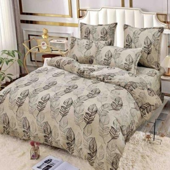 Set Lenjerie Cocolino 6 Piese Pat Dublu Rosu – Model Frunze, Bej Maroniu, Moale și Călduroasă, LCD-018 Lenjerii Cocolino 6 piese