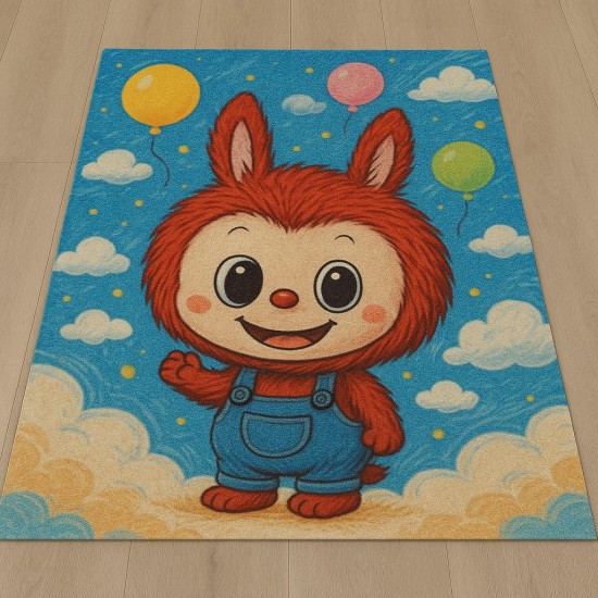Covor Antiderapant 140x200 cm model Labubu – Design colorat, vesel și jucăuș, TAM-012 3 covoare la 299 lei