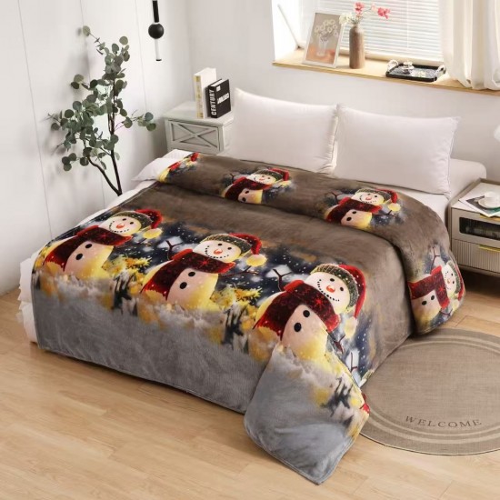 Pătură Cocolino 200x230 cm cu Om de Zăpadă – Moale, Călduroasă și Veselă pentru Iarnă, PTC-009 Oricare 3 la 159 lei