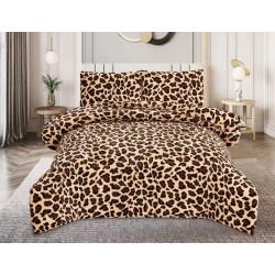 Pilota cu Blăniță 200x230 cm + 2 Fețe de Pernă – Model Leopard, Călduroasă și Pufoasă, PDC-020