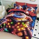 Set Lenjerie Pat Dublu Finet 6 Piese cu Cearșaf cu Elastic 5D – Model Moș Crăciun Colorat, LTC-006 Lenjerii tematica Craciun