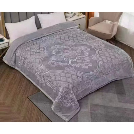 Pătură dublă groasă gri cu model elegant reliefat – moale și călduroasă 200 x 230 cm, PCDU-010 Paturi Cocolino 4 kg