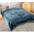 Pătură dublă groasă model baroc albastru petrol – moale, pufoasă și elegantă 200 x 230 cm, PCDU-020
