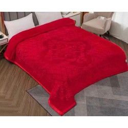 Pătură dublă groasă roșie cu model elegant – moale, călduroasă și rezistentă 200 x 230 cm, PCDU-019