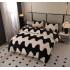 Lenjerie Pat Cocolino 4 Piese – Pat Dublu, Model Valuri Elegante Negru-Bej, LDC-150