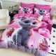 Lenjerie Pat 6 Piese 5D cu Cearșaf Elastic – Model Pisicuță Roz Cupcake, LFL-085 Lenjerii Finet Premium Lux