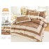 Lenjerie de pat finet 4 piese pat dublu cu volănașe – Model Maro Elegant cu Carouri, LVF-013