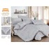 Lenjerie de pat finet 4 piese pat dublu cu volănașe gri – model floral elegant și delicat, LVF-005