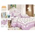 Lenjerie de pat finet 4 piese pat dublu cu volănașe – model floral mov elegant, LVF-007