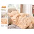 Lenjerie de pat finet 4 piese pat dublu cu volănașe – model floral bej pastel, LVF-027