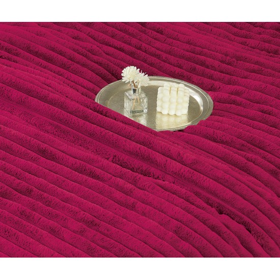 Lenjerie de pat Cocolino cu pilotă inclusă și cearșaf cu elastic, 6 piese, blană de iepure bordo, LCE-102 Pilote Iepure