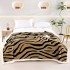 Pătură cu blăniță model zebra bej 200x230 cm Moale și Călduroasă, PBC-067
