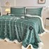 Pătură cu blăniță verde 200x230 cm cu fermoar + 2 fețe de pernă – model elegant și călduros, PCI-069