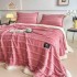 Pătură cu blăniță roz 200x230 cm cu fermoar + 2 fețe de pernă – model elegant și călduros, PCI-072