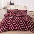 Lenjerie Pat Cocolino 4 Piese – Pat Dublu, Model Bordo Elegant cu Dungi Albe, LDC-136