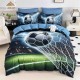 Lenjerie Pat 6 Piese 5D cu Cearșaf Elastic – Model Fotbal, Design Realistic, LFL-087 Lenjerii Finet Premium Lux
