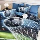 Lenjerie Pat 6 Piese 5D cu Cearșaf Elastic – Model Fotbal, Design Realistic, LFL-087 Lenjerii Finet Premium Lux