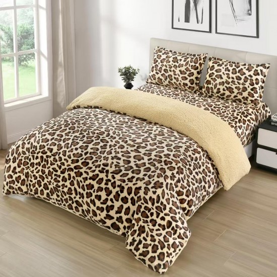 Set Lenjerie Cocolino 4 Piese cu Blăniță și Elastic – Model Leopard, LEC-113 Lenjerii Cocolino 4 piese cu ELASTIC