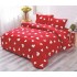 Set Lenjerie Cocolino 4 piese pat dublu cu cearșaf cu elastic – Model inimioare roșii, pufoasă și călduroasă, LEC-063