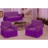 Set huse pentru canapea 3 Locuri si 2 fotolii, cu volanas, model Jacquard, Mov, HCJ-063