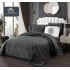 Set Cuvertură Catifea 5 Piese pentru Pat Dublu – Model Gri Inchis Elegant, Matlasată, CJM-001