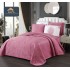 Set Cuvertură Catifea 5 Piese pentru Pat Dublu – Model Roz Pudrat Elegant, Matlasată, CJM-006