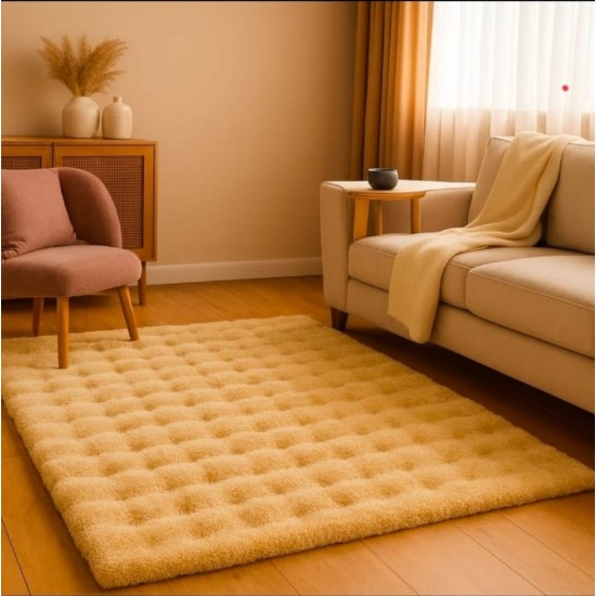 Covor Pufos 150x220 cm – Bej Deschis, Moale și Elegant pentru Living sau Dormitor, CF-008 Covoare Fluffy