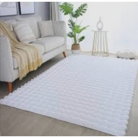 Covor Pufos 210x270 cm – Alb, Moale și Elegant pentru Living sau Dormitor, CFB-015 Covoare Fluffy