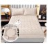 Husă/topper pat 140x200 cu elastic–Catifea moale, model ondulat–Crem, HTC-035