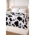 Patura Cocolino dubla si pufoasa perfecta pentru sezonul rece 200 x 230 cm, Alb-Negru, pete, PCM-030