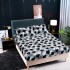 Cearșaf Cocolino cu Elastic 180x200 cm + 2 Fețe de Pernă – Model Inimioare Gri-Negru, HC-098