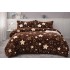 Set Lenjerie Cocolino 4 piese pat dublu cu cearșaf cu elastic – Model Stele Maro, LEC-029
