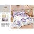Set Lenjerie de Pat din Finet, 6 Piese, cu 2 Fețe, Pat 2 Persoane – Model Fluturi Eleganți, Alb & Lila, LDF-006