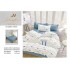 Set Lenjerie de Pat din Finet cu 2 Fețe, 6 Piese, Pat 2 Persoane – Model Marin cu Pești, Alb și Albastru, LDF-070