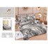 Set Lenjerie de Pat din Finet cu 2 Fețe, 6 Piese, Pat 2 Persoane – Model Valuri Gri Elegant, LDF-014