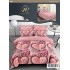 Set Lenjerie de Pat din Finet cu 2 Fețe, 6 Piese, Pat 2 Persoane – Model Inimi Pufoase Roz, LDF-125