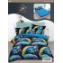 Set Lenjerie Pat Dublu 6 Piese cu Cearșaf cu Elastic din Bumbac Finet – Model Galaxie cu Curcubeu, Multicolor, LDE-054