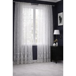 Perdea din Dantelă Elegantă 3 x 2,5 m, Gata Cusută cu Tiv și Rejansă – Model Floral, Lungă până la Podea, DPC-009