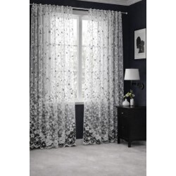 Perdea din Dantelă Elegantă 3 x 2,5 m, Gata Cusută cu Tiv și Rejansă – Model Floral, Lungă până la Podea, DPC-011